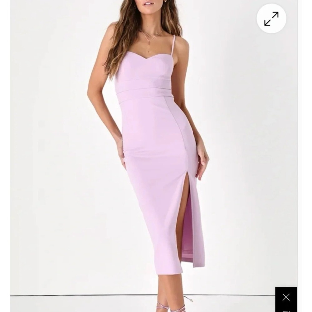 Lulus Stun and Done Lilac Sleeveless Bodycon Midi Dress‎ Lavender Purple Size M
